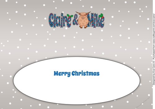 Christmas Highland Cow CLAIRE & MIKE large dl insert