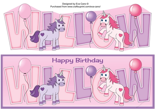 Unicorns and Balloons WILLOW large dl