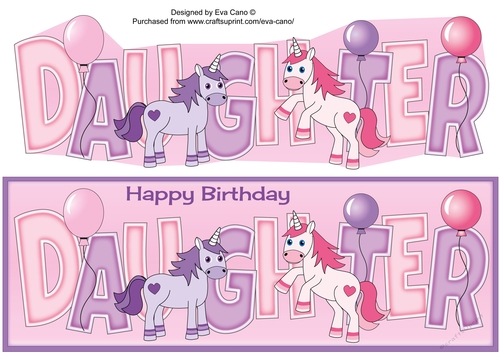 Unicorns and Balloons DAUGHTER large dl