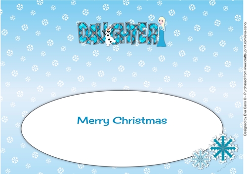 Christmas Snow Princess DAUGHTER large dl 2 insert