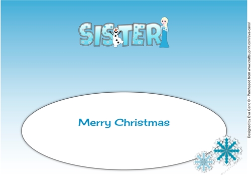 Christmas Snow Princess SISTER large dl insert