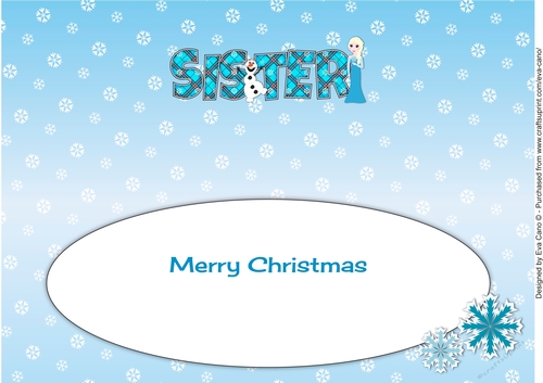 Christmas Snow Princess SISTER large dl 2 insert