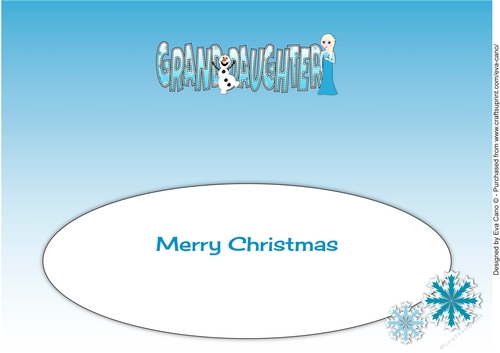 Christmas Snow Princess GRANDDAUGHTER large dl insert