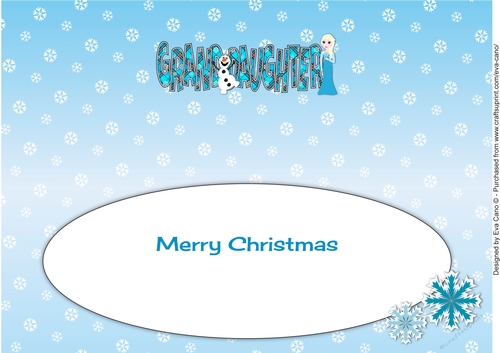 Christmas Snow Princess GRANDDAUGHTER large dl 2 insert