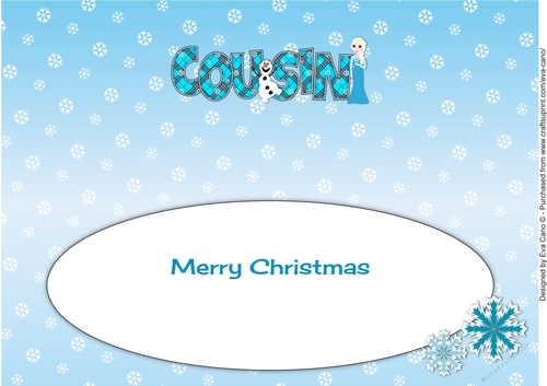 Christmas Snow Princess COUSIN large dl 2 insert