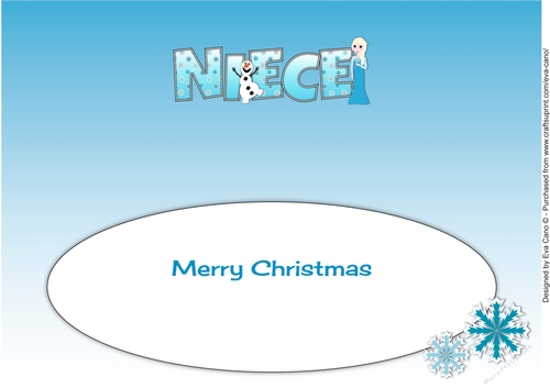 Christmas Snow Princess NIECE large dl insert