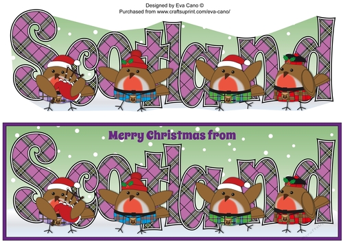 Scottish Christmas Robins SCOTLAND large dl 3
