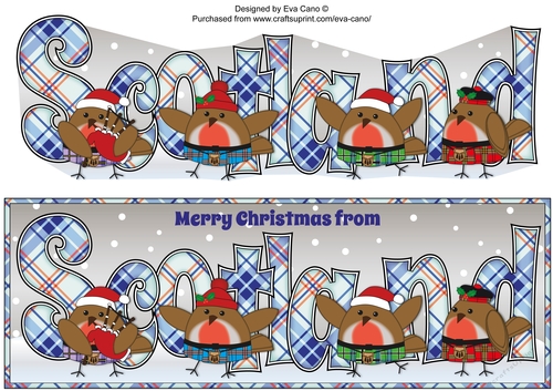 Scottish Christmas Robins SCOTLAND large dl 4