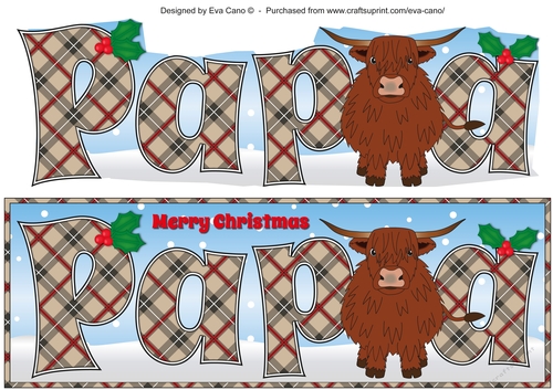 Christmas Highland Cow PAPA large dl