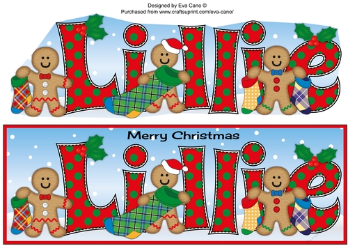 Gingerbread men with Christmas stockings LILLIE large dl