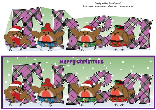 Scottish Christmas Robins THEA large dl