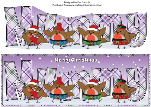 Scottish Christmas Robins MUMMY large dl