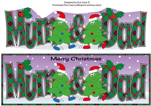 Crazy Christmas Trees dancing MUM & DAD large dl 3