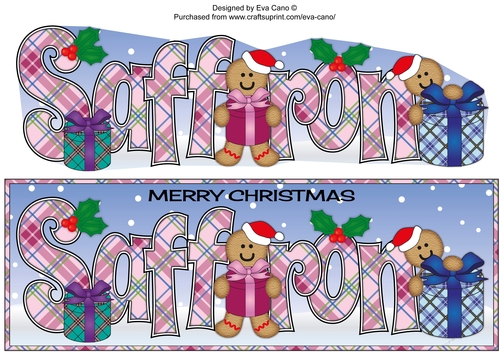 Gingerbread men with presents SAFFRON large dl
