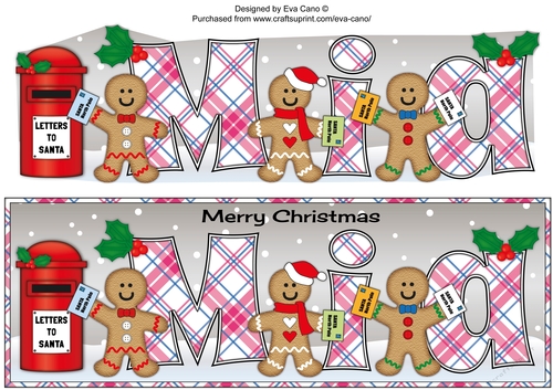 Gingerbread men with letters to Santa MIA large dl