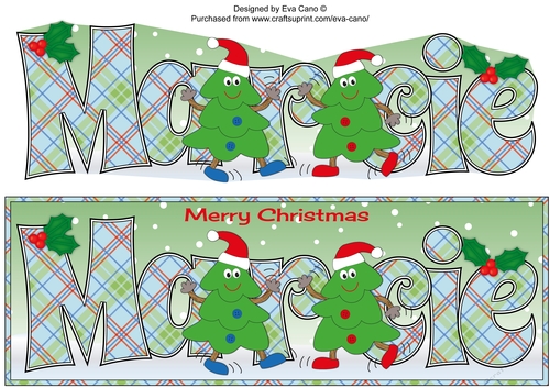 Crazy Christmas Trees dancing MARCIE large dl