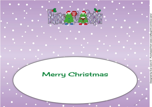 Crazy Christmas Trees with Christmas pudding & sign NANA & PAPA large dl 3 insert