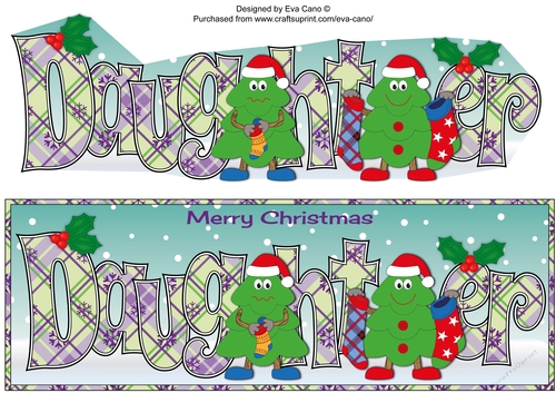 Crazy Christmas Trees with Christmas Stockings DAUGHTER large dl 2