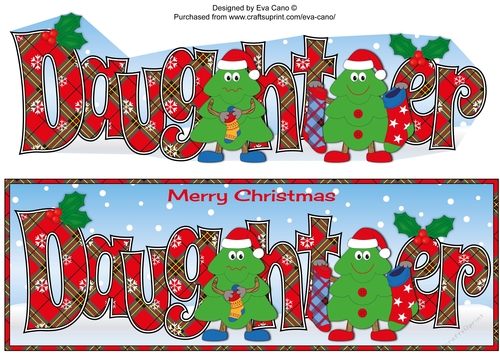 Crazy Christmas Trees with Christmas Stockings DAUGHTER large dl 3