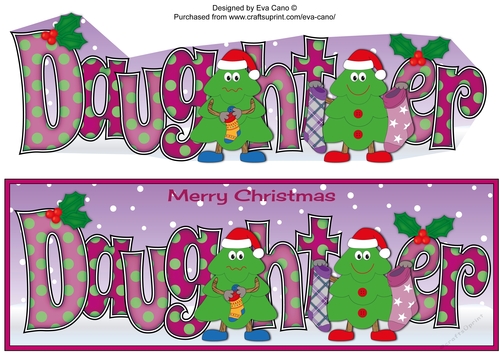 Crazy Christmas Trees with Christmas Stockings DAUGHTER large dl 4