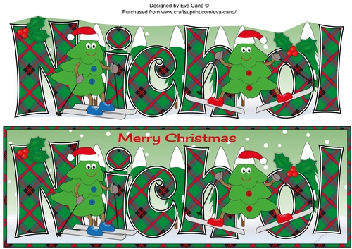 Crazy Christmas Trees skiing NICHOL large dl