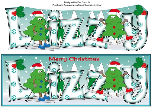 Crazy Christmas Trees skiing LIZZY large dl