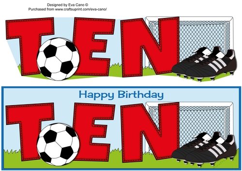 Football Boots & Football in red TEN large dl