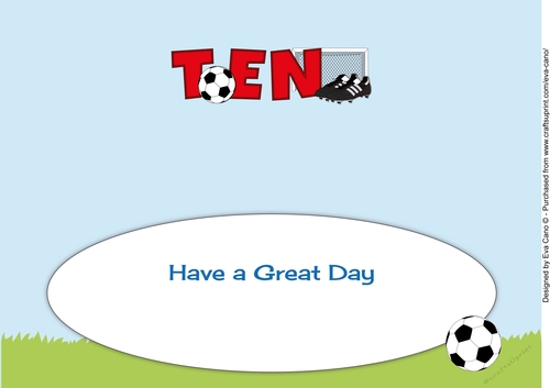 Football Boots & Football in red TEN large dl insert