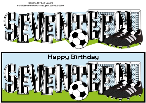 Football Boots & Football with black & white stripes SEVENTEEN large dl