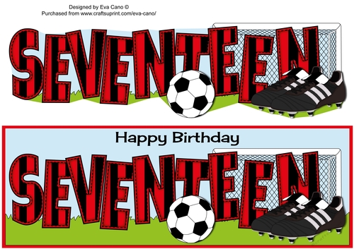 Football Boots & Football with red & black stripes SEVENTEEN large dl