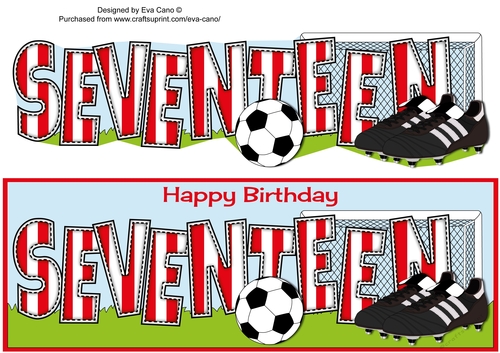 Football Boots & Football with red & white stripes SEVENTEEN large dl