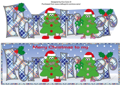 Crazy Christmas Trees couple with mistletoe PARTNER large dl 4