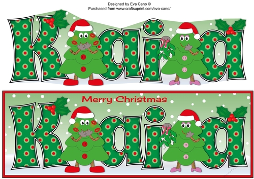 Crazy Christmas Trees couple with mistletoe KAIA large dl