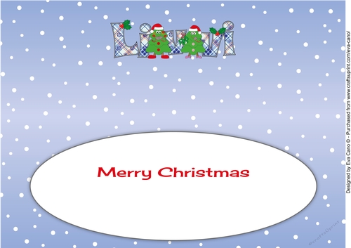 Crazy Christmas Trees couple with mistletoe LIVVI large dl insert