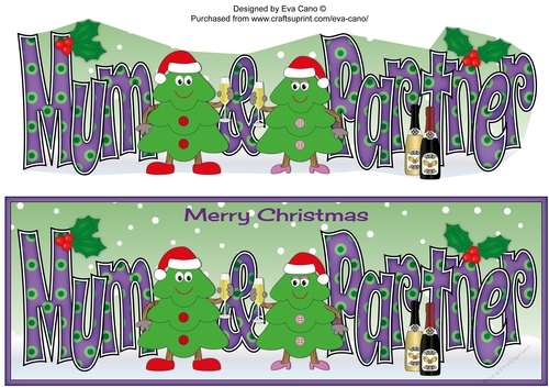 Crazy Christmas Trees couple celebrating Christmas with champagne MUM & PARTNER large dl 4