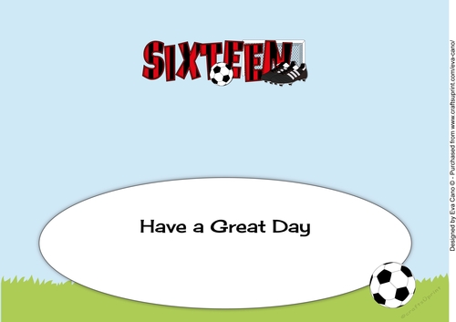 Football Boots & Football with red & black stripes SIXTEEN large dl insert