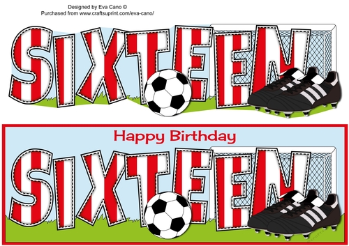 Football Boots & Football with red & white stripes SIXTEEN large dl