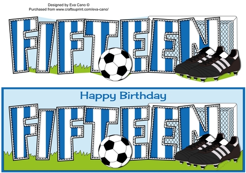 Football Boots & Football with blue & white stripes FIFTEEN large dl