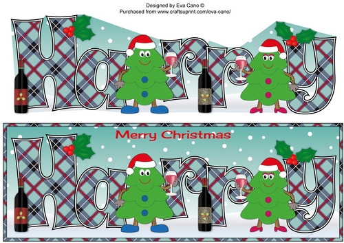 Crazy Christmas Trees couple celebrating Christmas with wine HARRY large dl