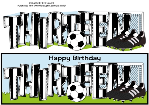 Football Boots & Football with black & white stripes THIRTEEN large dl