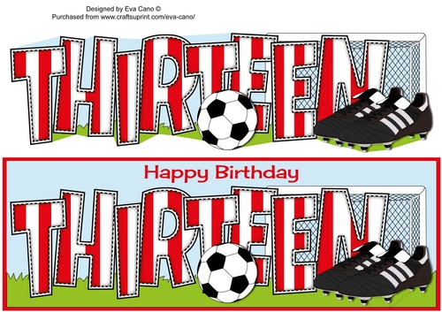 Football Boots & Football with red & white stripes THIRTEEN large dl