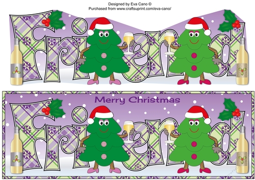 Crazy Christmas Trees Girls celebrating Christmas with wine FRIEND large dl 2