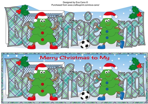 Crazy Christmas Trees playing football BOYFRIEND large dl