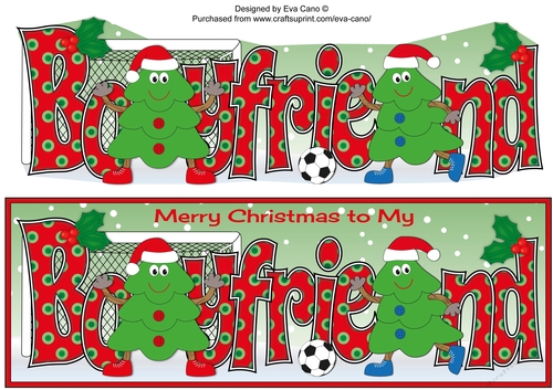 Crazy Christmas Trees playing football BOYFRIEND large dl 3