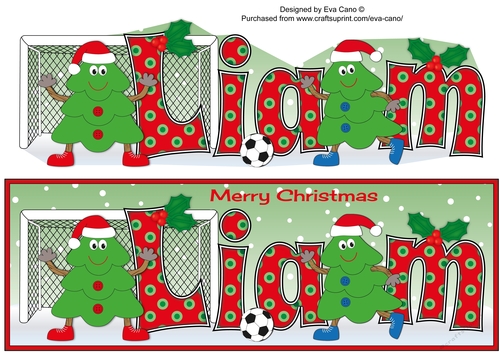Crazy Christmas Trees playing football LIAM large dl
