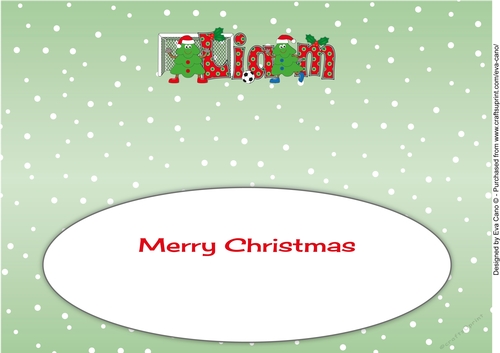 Crazy Christmas Trees playing football LIAM large dl insert