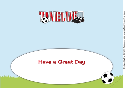 Football Boots & Football with red & white stripes TWELVE large dl insert