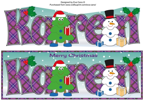 Crazy Christmas Tree built a snowman KAREN large dl