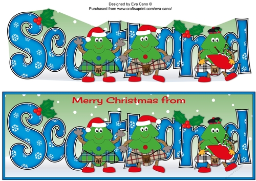 Crazy Scottish Christmas Trees SCOTLAND large dl