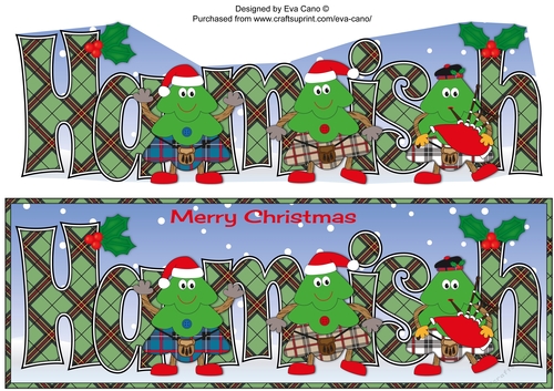 Crazy Scottish Christmas Trees HAMISH large dl
